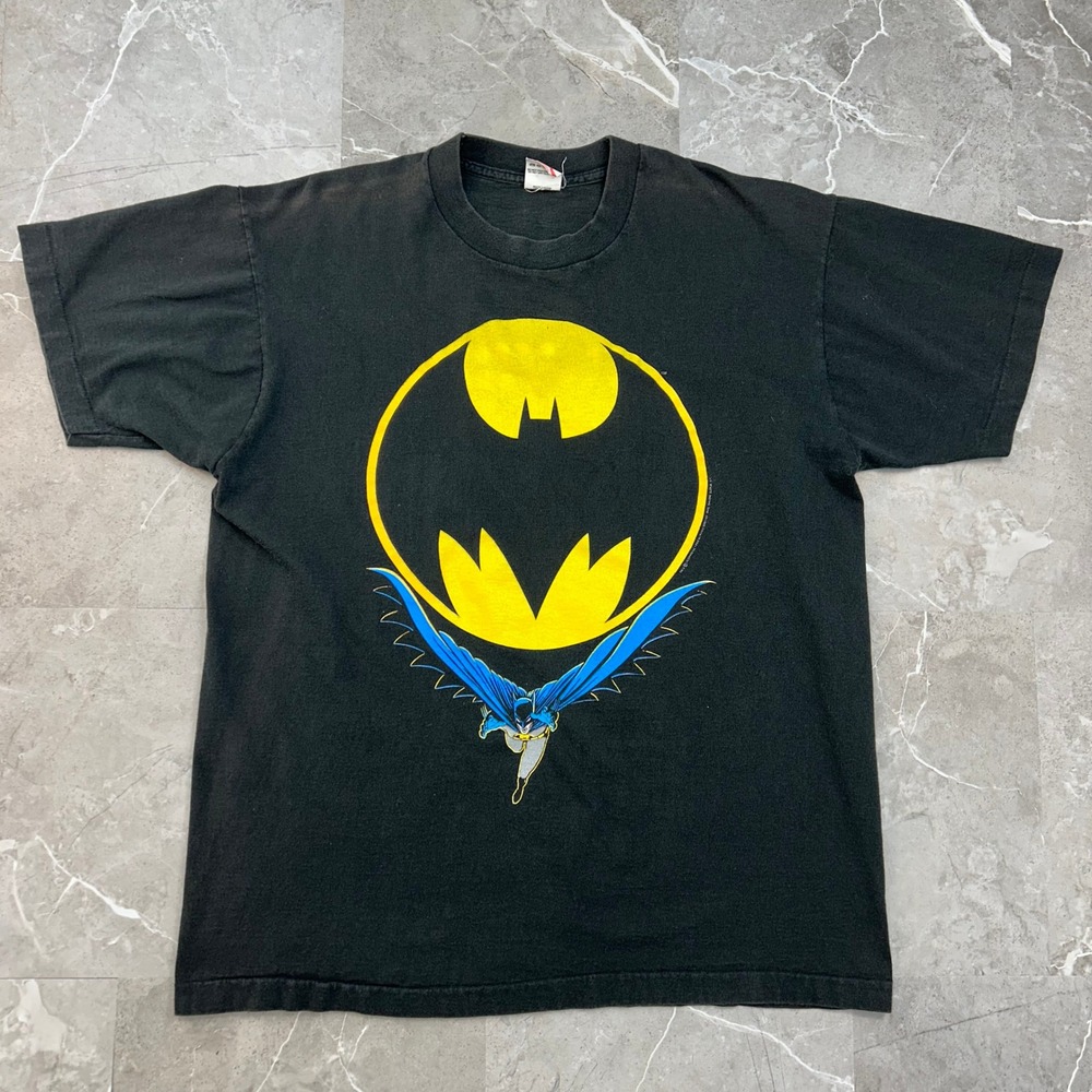 80s Vintage Batman Graphic Tee Mens XL Faded DC Comics Short Sleeve Shirt